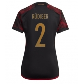 Billige Tyskland Antonio Rudiger #2 Udebanetrøje Dame VM 2022 Kort ærmer