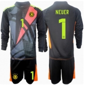 Billige Tyskland Manuel Neuer #1 Målmand Hjemmebanetrøje Børn EM 2024 Lange ærmer (+ bukser)