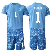 Billige Tyskland Manuel Neuer #1 Målmand Udebanetrøje Børn VM 2026 Kort ærmer (+ bukser)