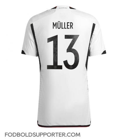 Billige Tyskland Thomas Muller #13 Hjemmebanetrøje VM 2022 Kort ærmer