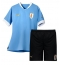 Billige Uruguay Hjemmebanetrøje Børn VM 2022 Kort ærmer (+ bukser)