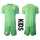 Billige Uruguay Målmand Hjemmebanetrøje Børn VM 2022 Kort ærmer (+ bukser)