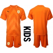 Billige Uruguay Målmand Udebanetrøje Børn VM 2022 Kort ærmer (+ bukser)
